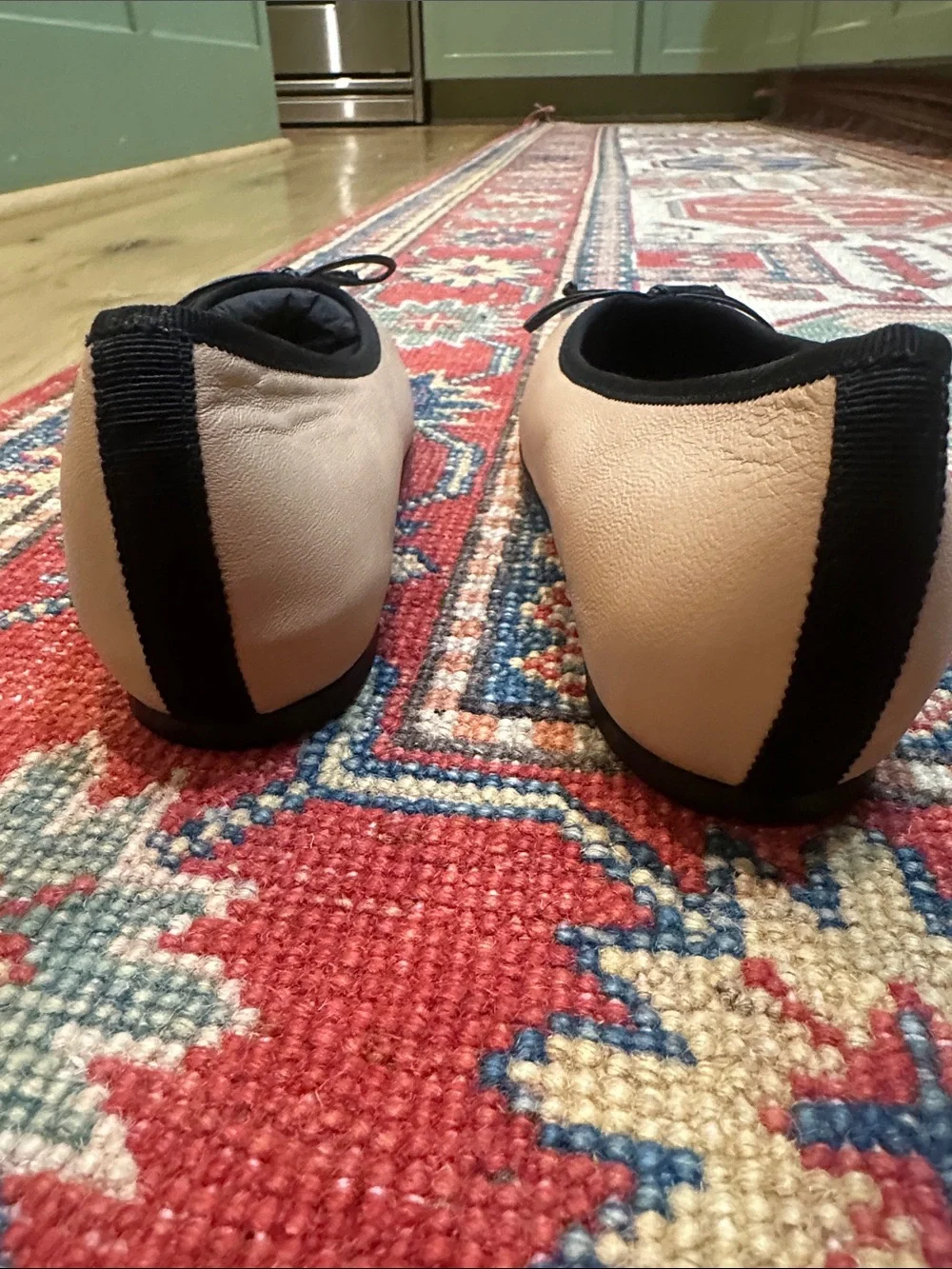 M. Gemi Danza Ballet Flats with Black Trim, Bow & built in wedge